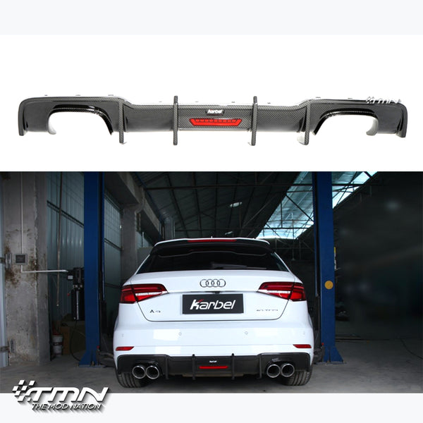 A3/S3 Sportback (8V FL後) リアディフューザー ブレーキライト付き (カーボン)