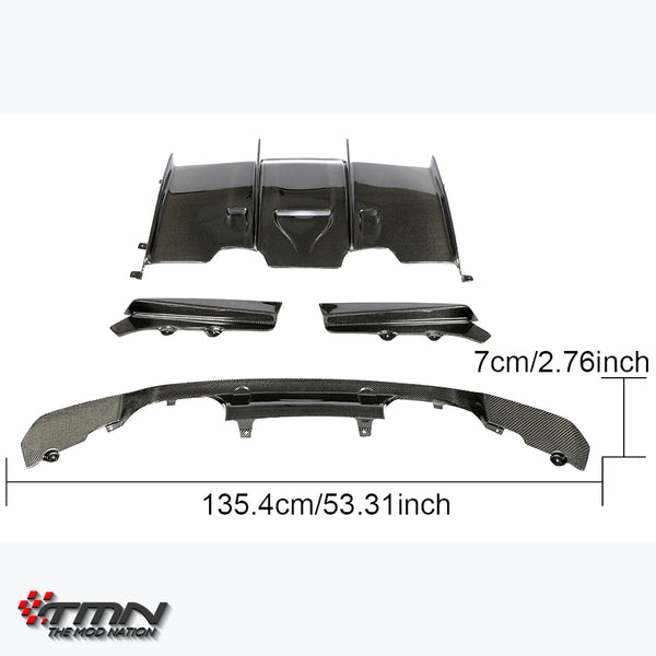 GTスタイル カーボン リアディフューザー, BMW M3/M4, F80/ F82/ F83