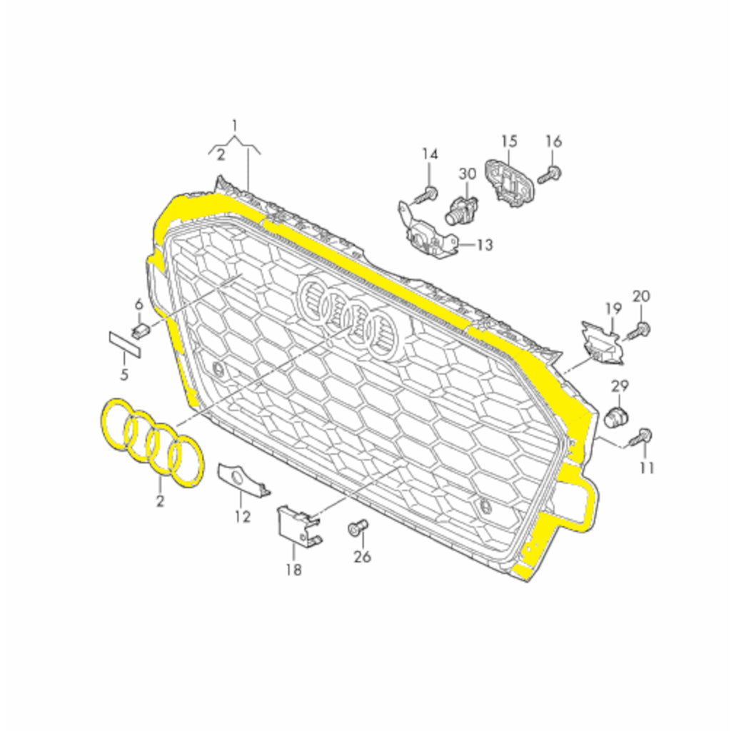 A4/S4 (B9) RS スタイル ハニカム フロントグリル – TMN Auto Parts