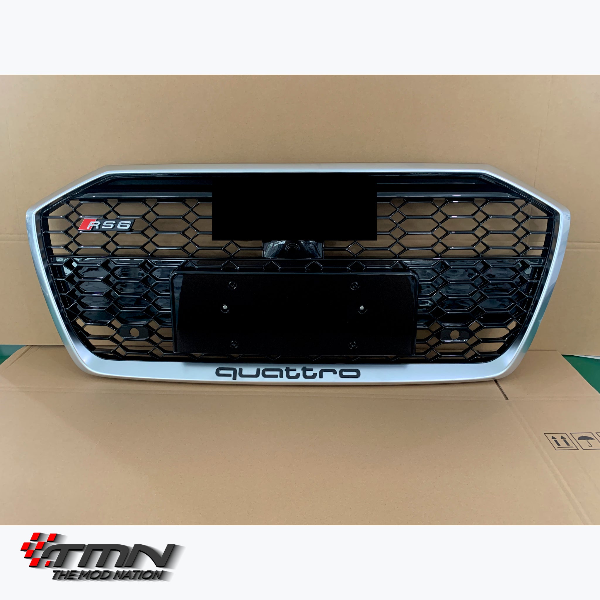 A6/S6 (C8) RS スタイル ハニカム フロントグリル (シルバー) – TMN